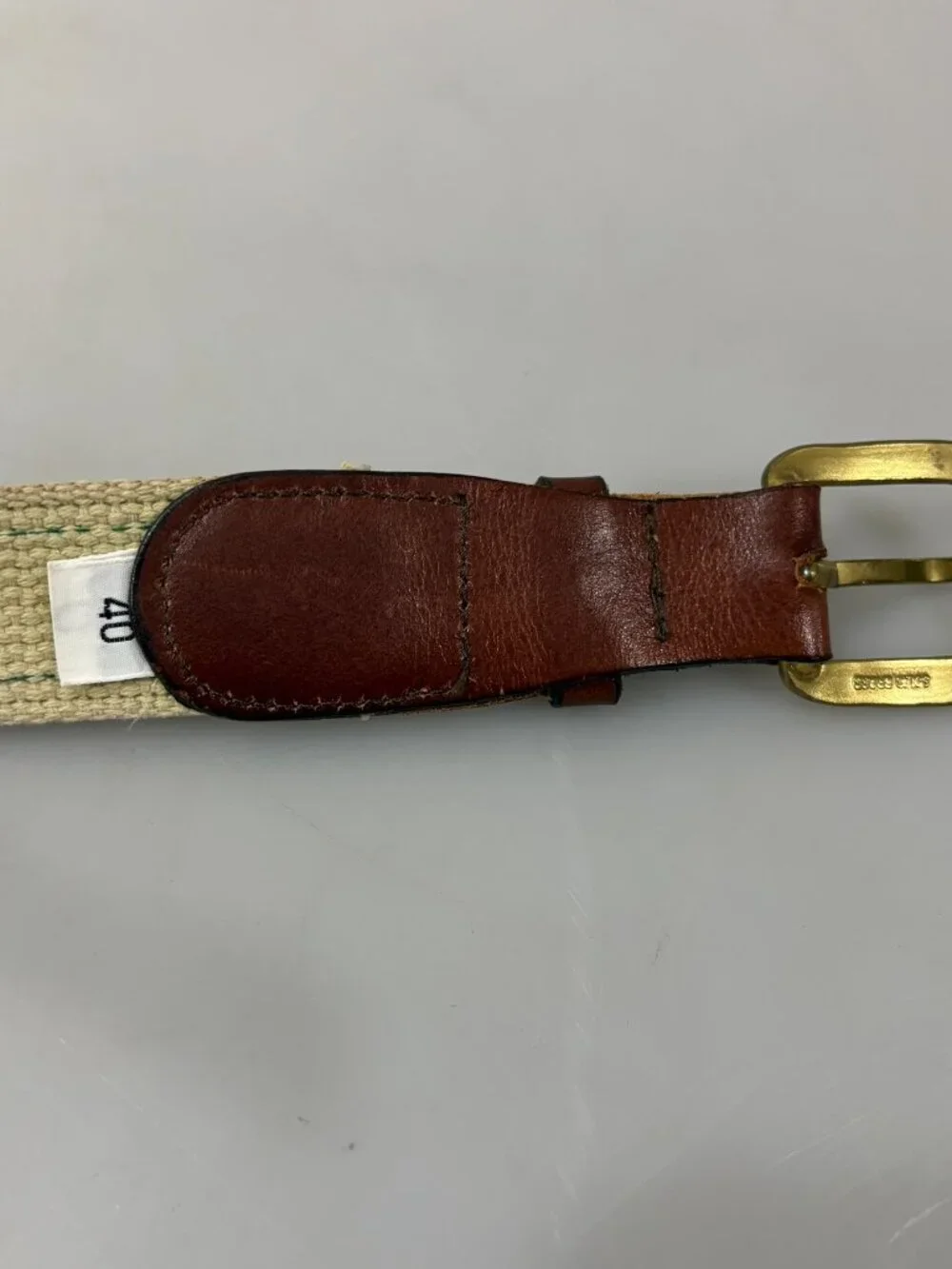Augusta Masters Golf Tournament Ribbon Belt M Green Canvas Brown Leather Vintage
